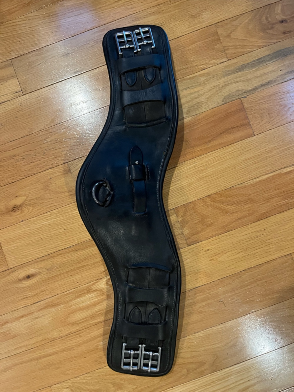 24”/26” Antares Altaïr Black Leather Anatomical Dressage Girth Double Elastic